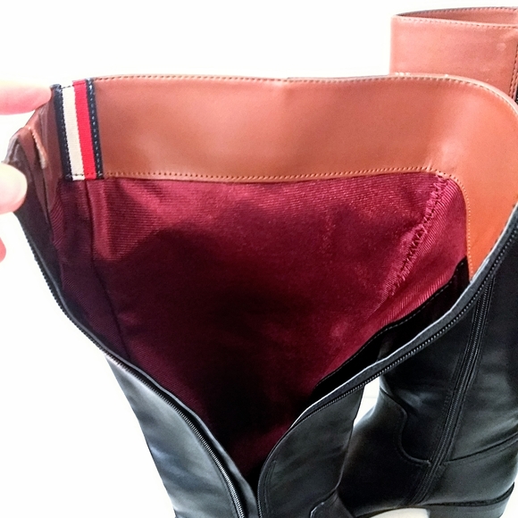 Tommy Hilfiger Black & Brown Fashion Riding Boots - Picture 8 of 11
